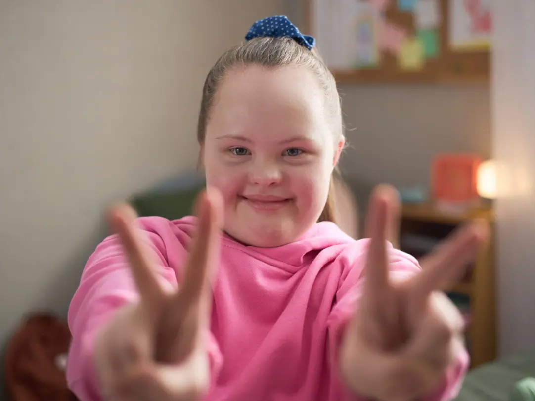 Child girl with Down Syndrome