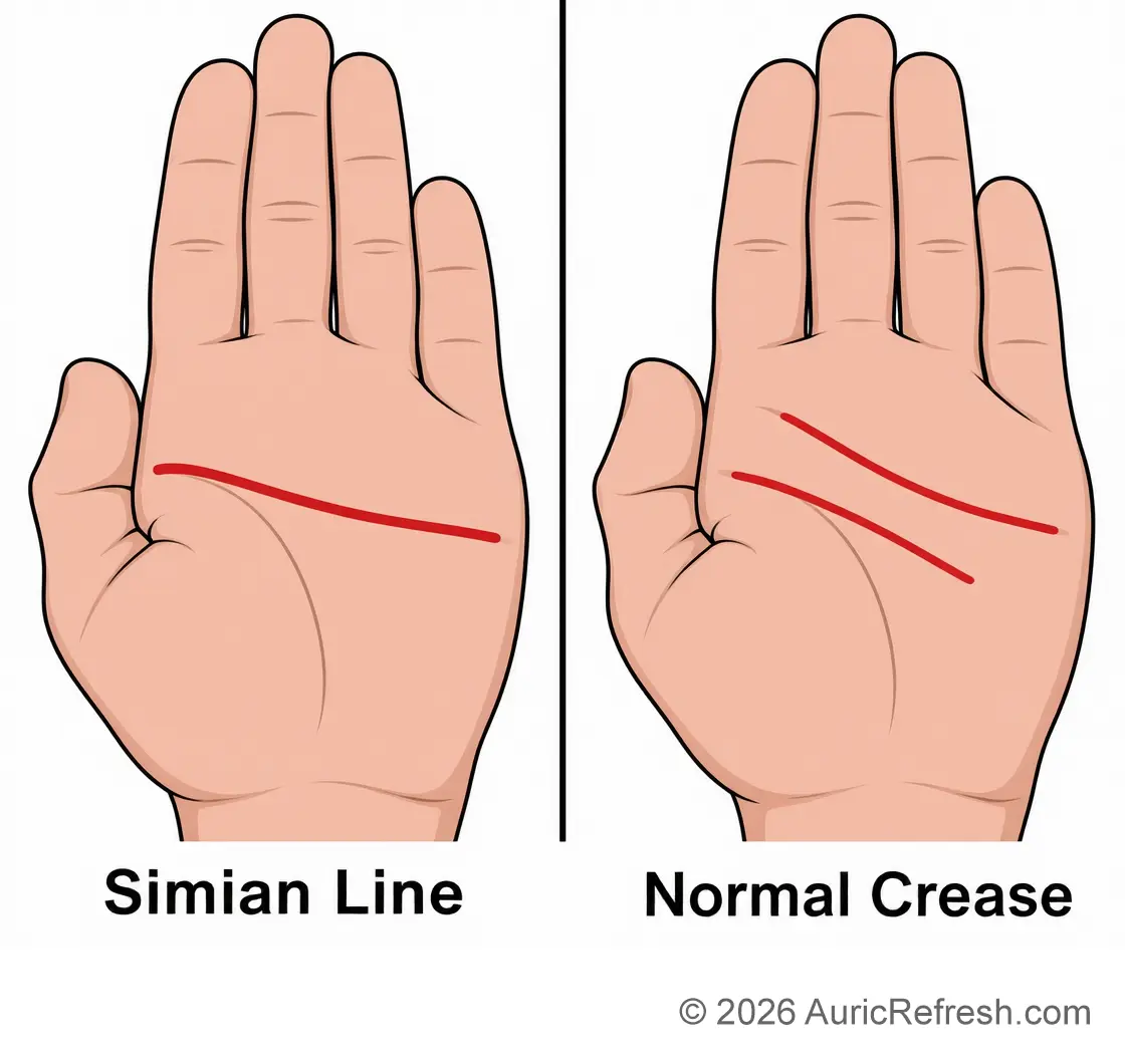 Simian Line vs Normal Crease